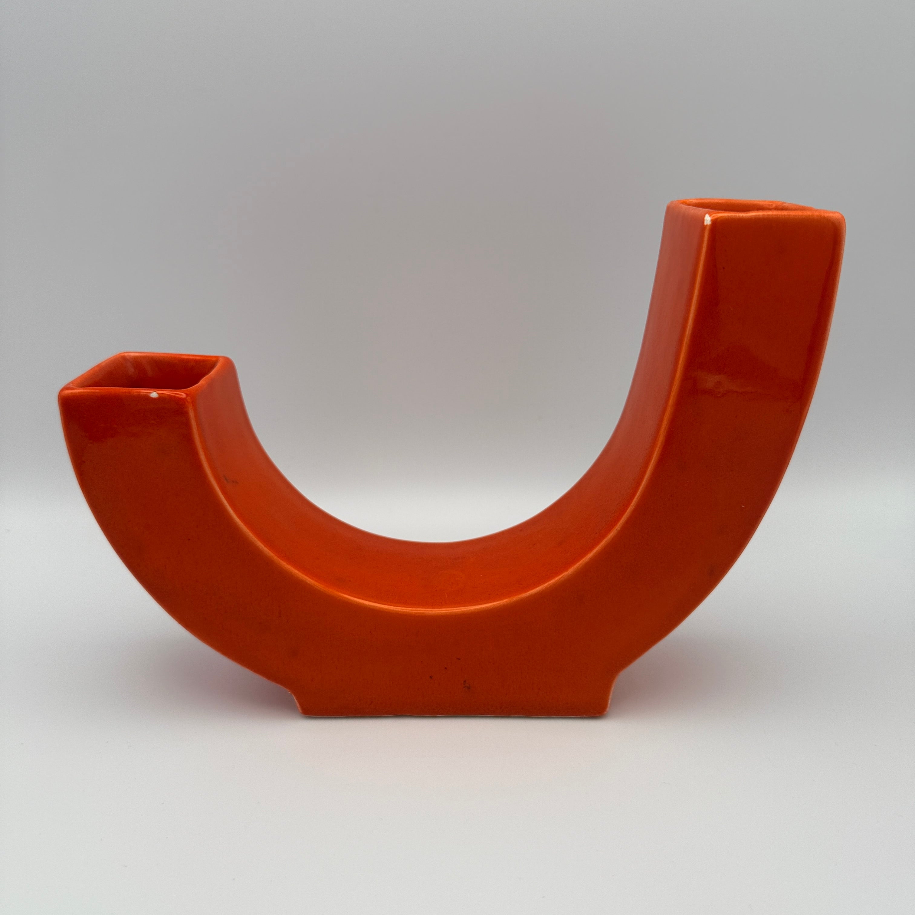 Italienische Space Age Keramikvase Orange Form 5168 1970er Jahre Showroom Ansbach