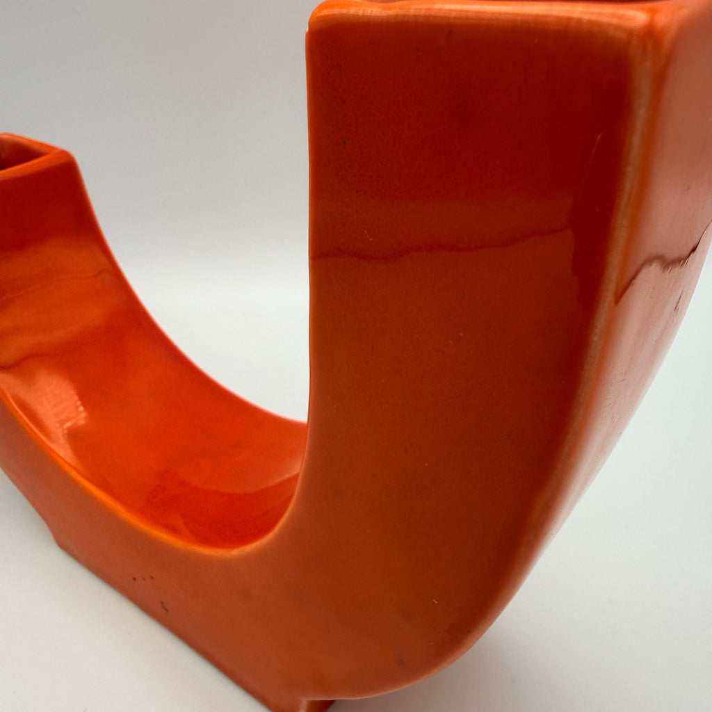 Italienische Space Age Keramikvase Orange Form 5168 1970er Jahre Showroom Ansbach