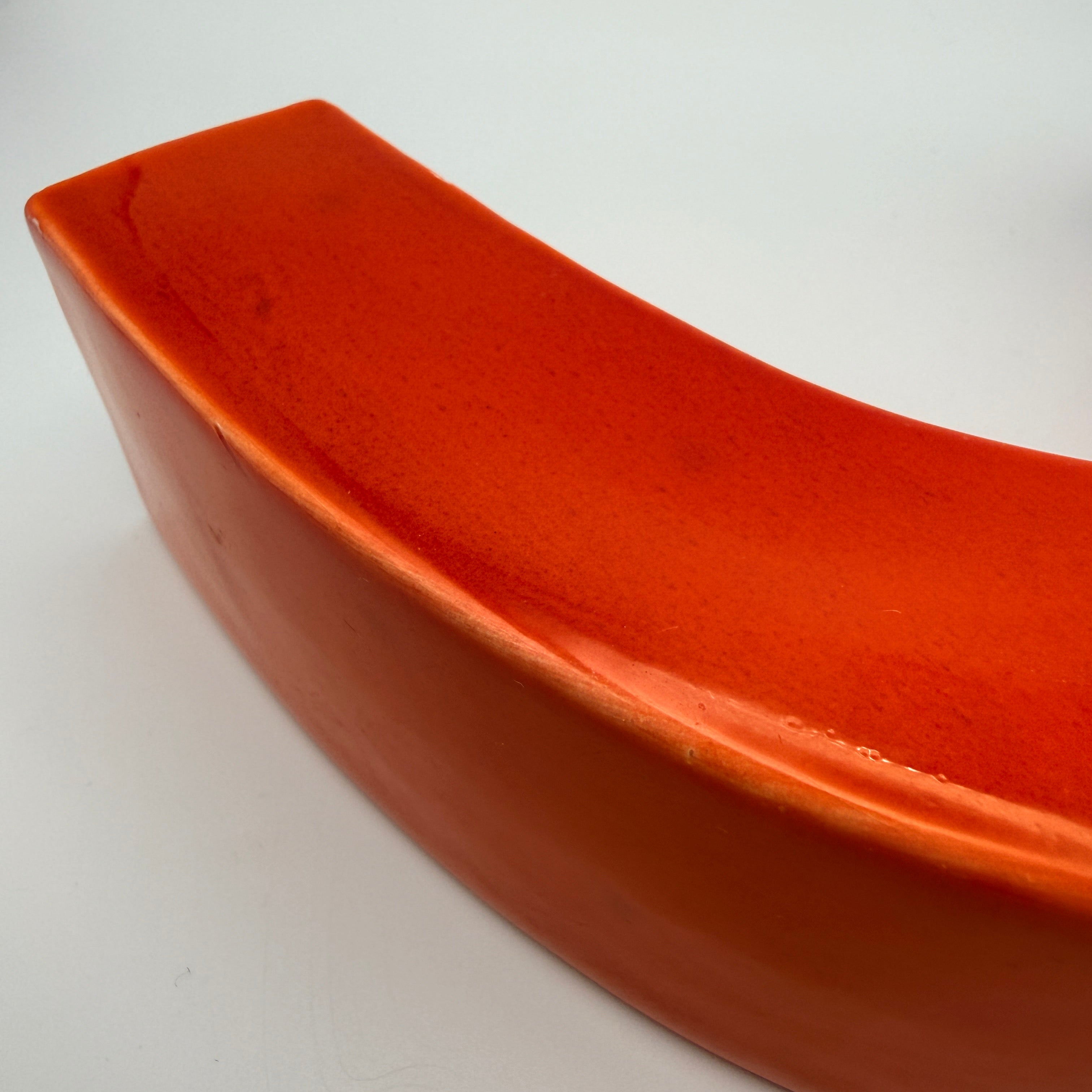 Italienische Space Age Keramikvase Orange Form 5168 1970er Jahre Showroom Ansbach