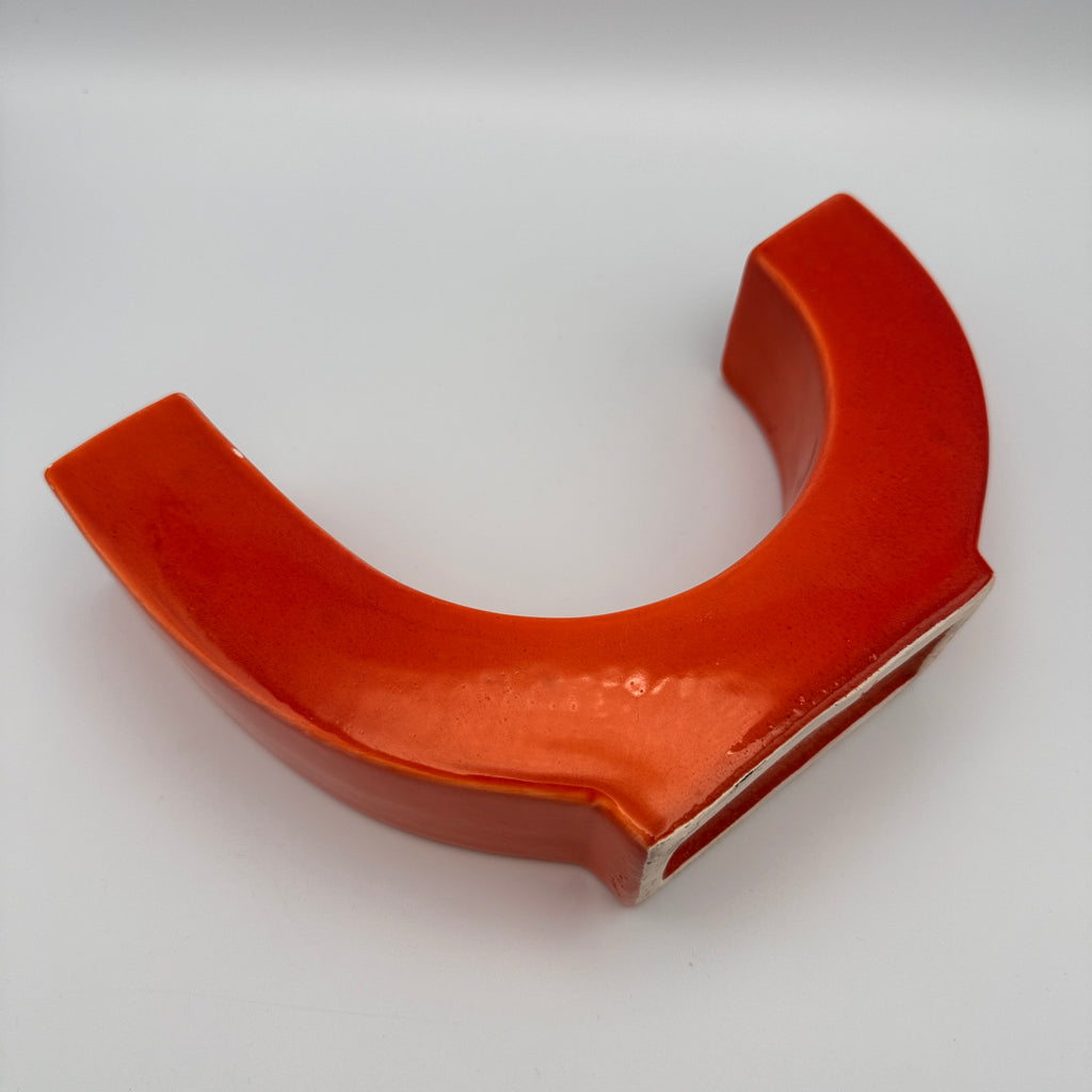 Italienische Space Age Keramikvase Orange Form 5168 1970er Jahre Showroom Ansbach