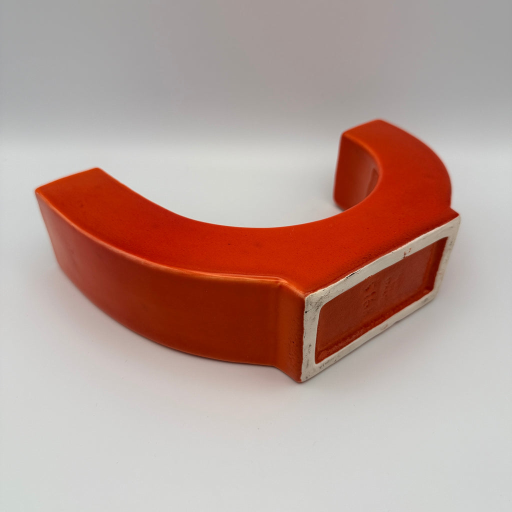 Italienische Space Age Keramikvase Orange Form 5168 1970er Jahre Showroom Ansbach