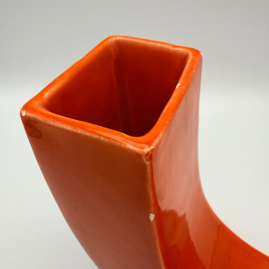 Italienische Space Age Keramikvase Orange Form 5168 1970er Jahre Showroom Ansbach