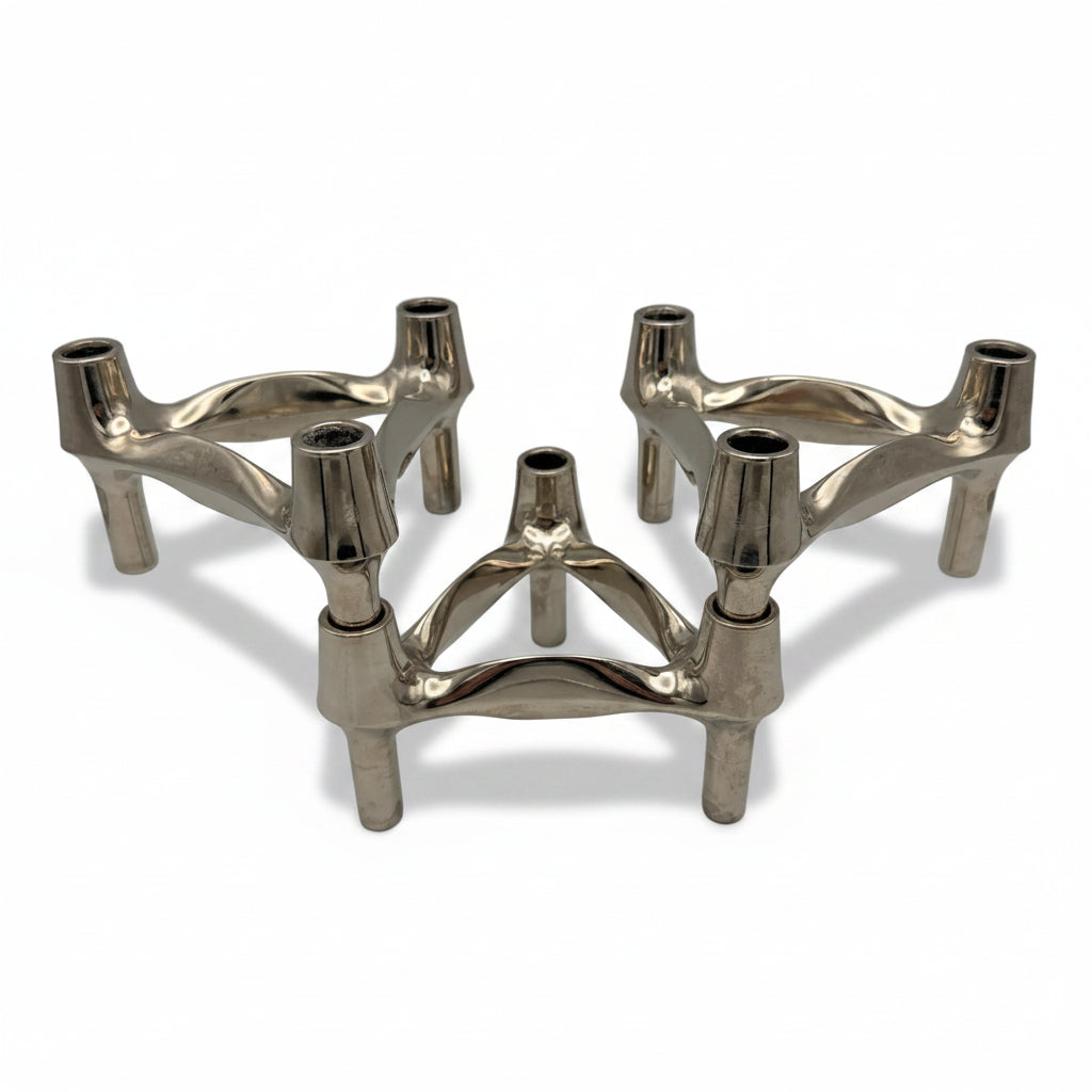 3x BMF Nagel 9151 modulare Kerzenhalter Chrom 1971–1985 BMF
