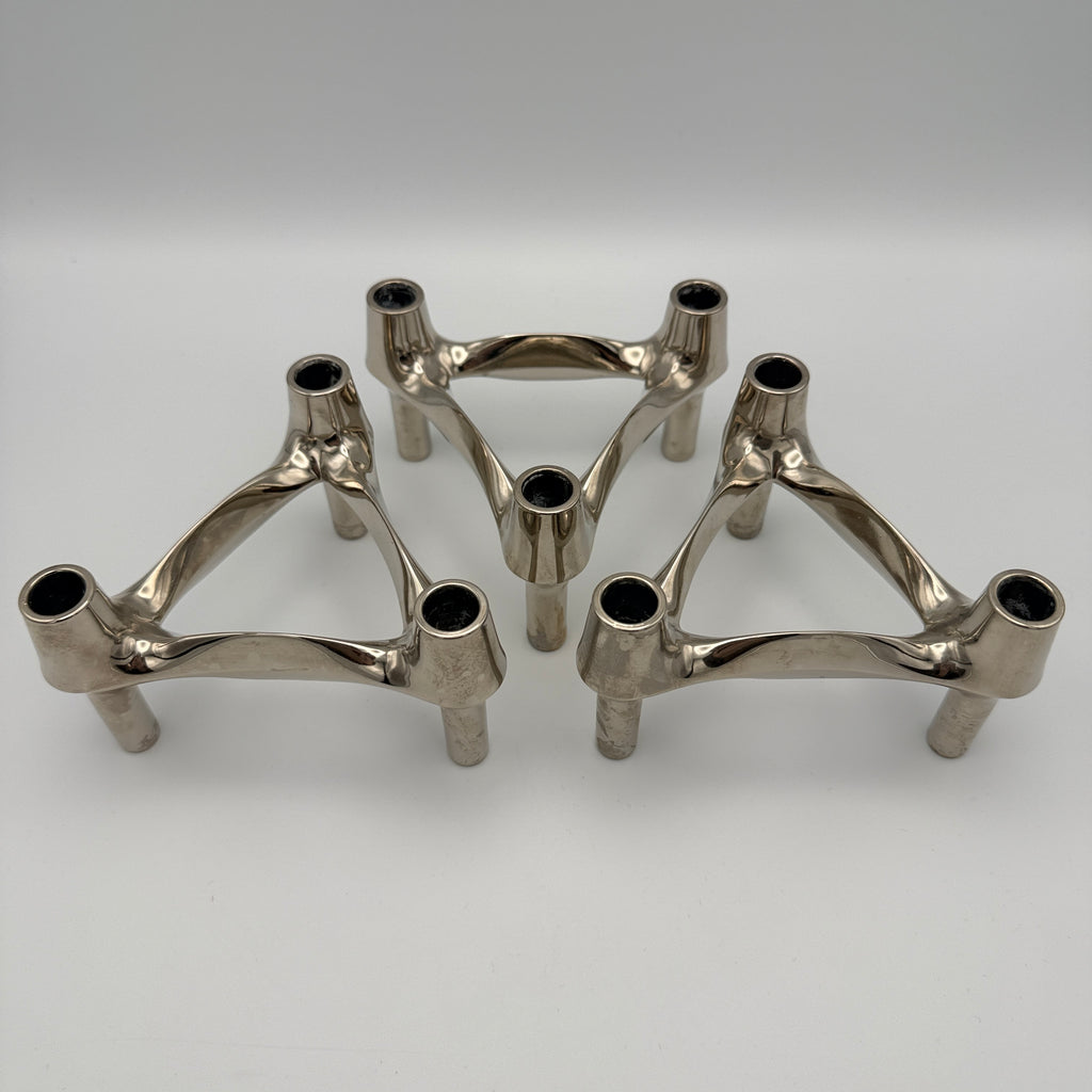3x BMF Nagel 9151 modulare Kerzenhalter Chrom 1971–1985 BMF