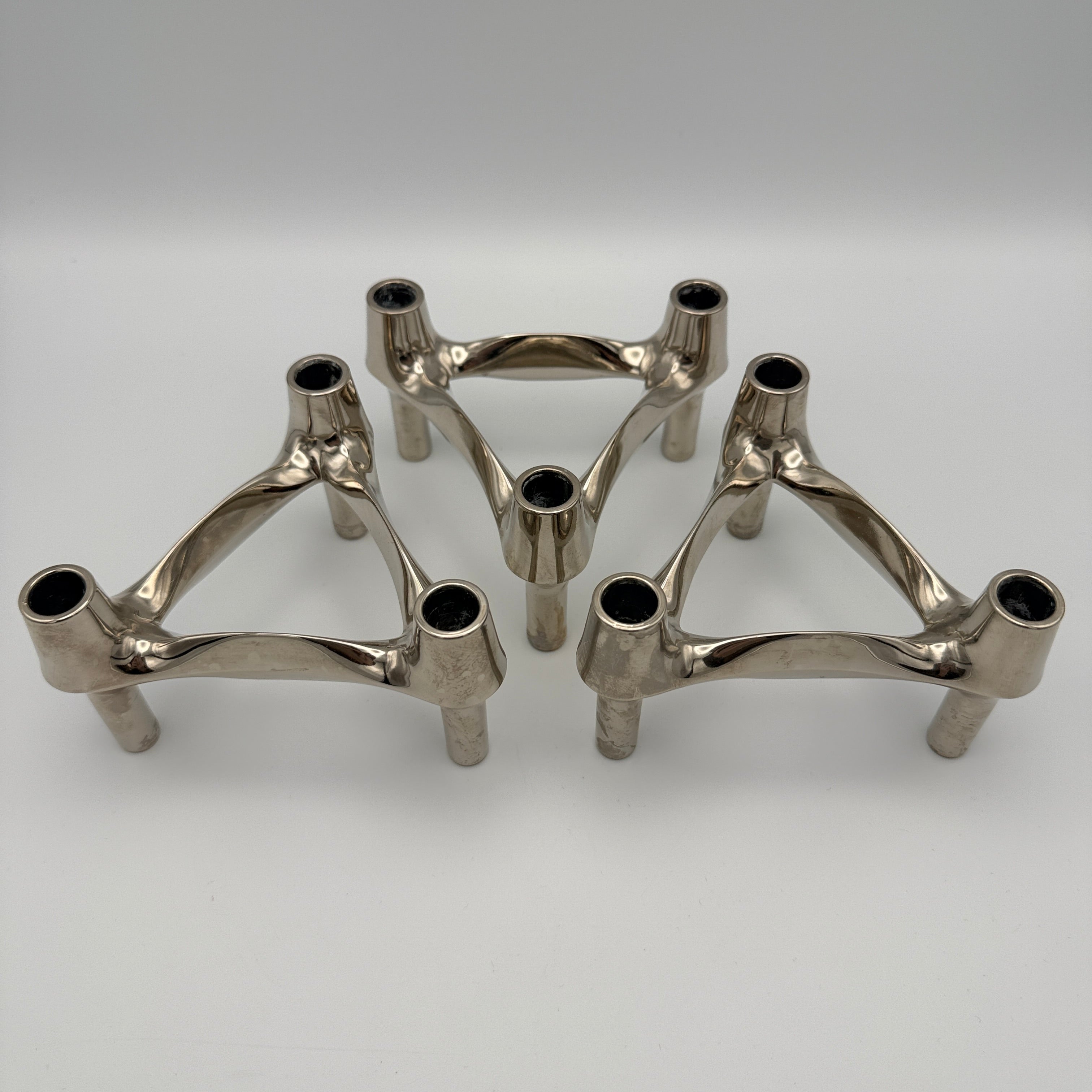 3x BMF Nagel 9151 modulare Kerzenhalter Chrom 1971–1985 BMF