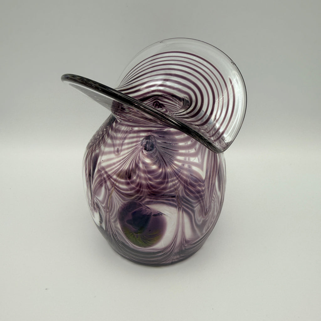 Eisch Studioglas Pfauenauge-Vase signiert 1987 Glashütte Eisch
