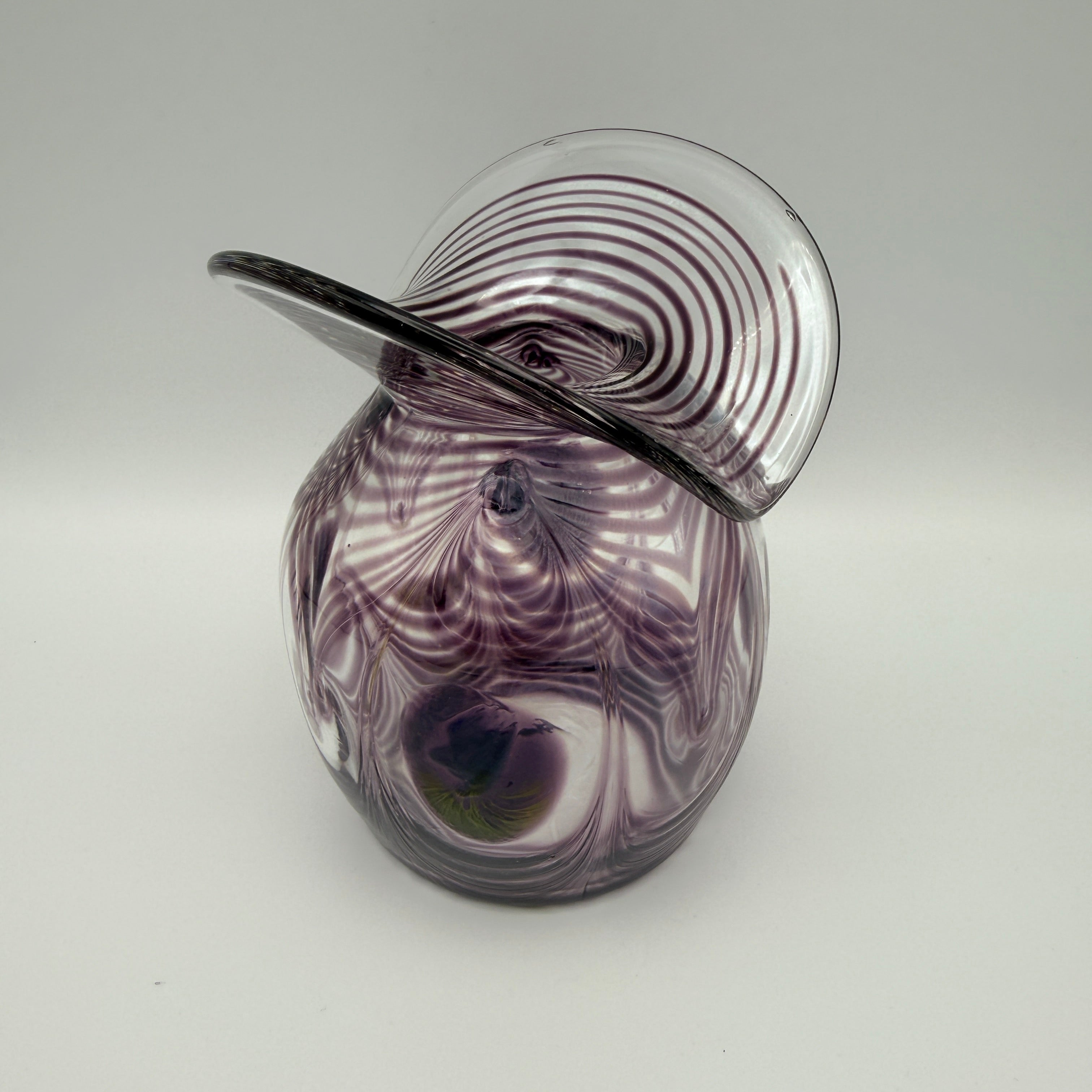 Eisch Studioglas Pfauenauge-Vase signiert 1987 Glashütte Eisch
