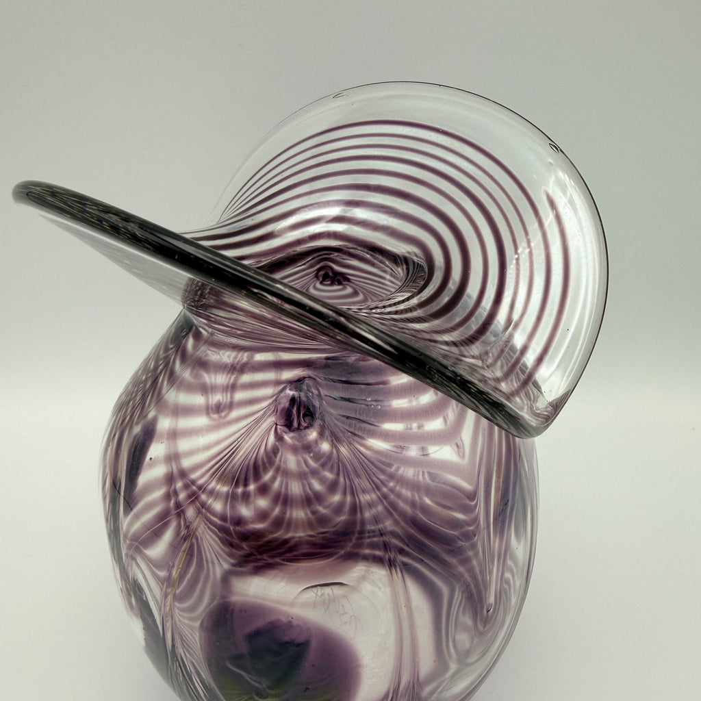 Eisch Studioglas Pfauenauge-Vase signiert 1987 Glashütte Eisch