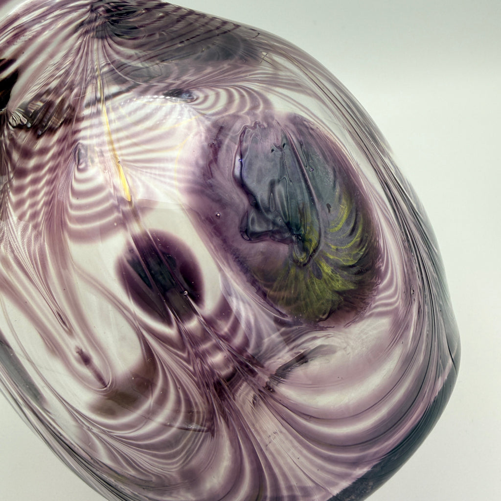 Eisch Studioglas Pfauenauge-Vase signiert 1987 Glashütte Eisch