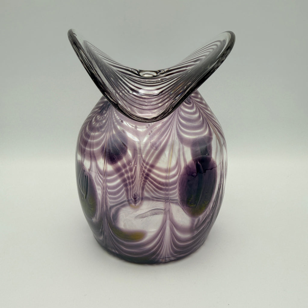 Eisch Studioglas Pfauenauge-Vase signiert 1987 Glashütte Eisch