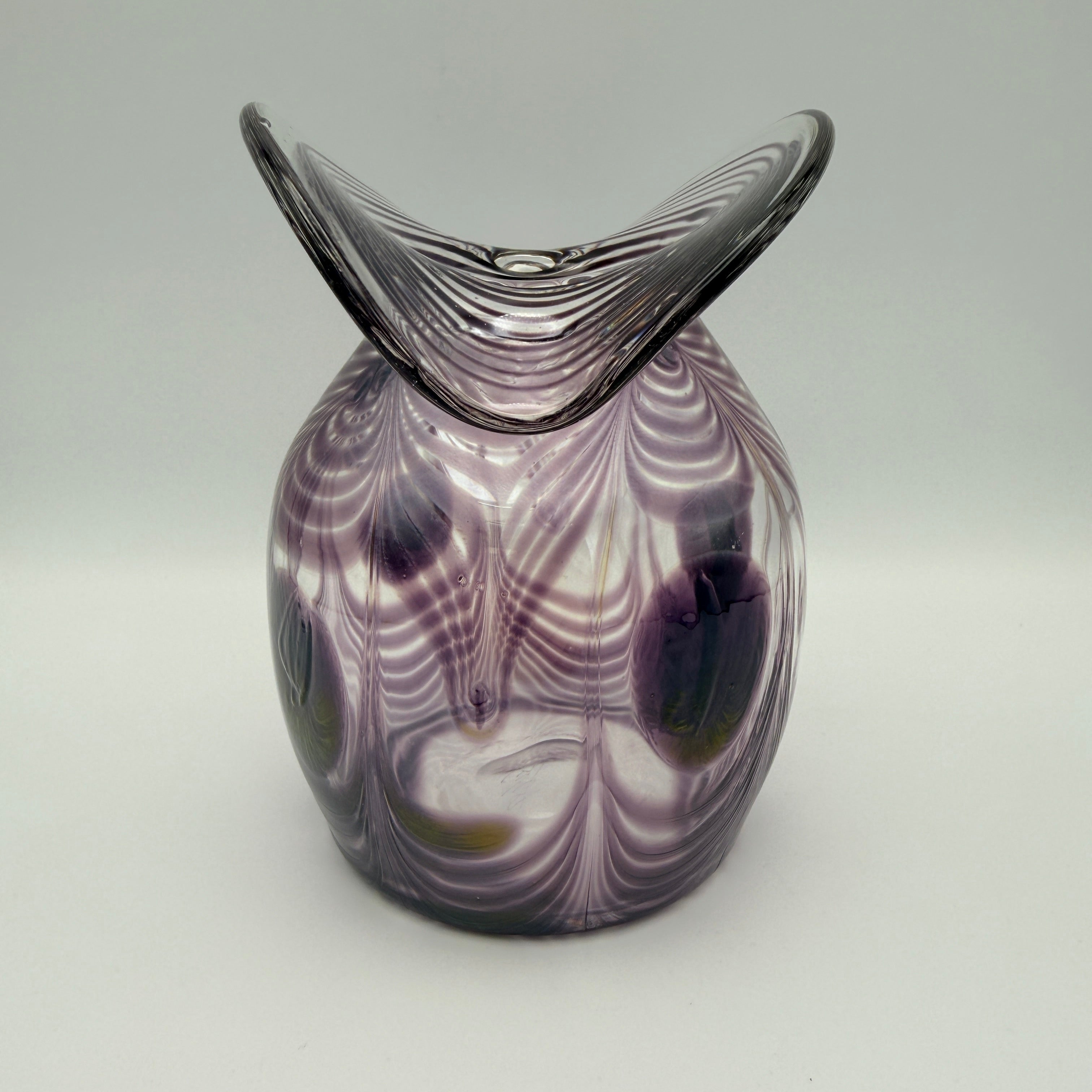 Eisch Studioglas Pfauenauge-Vase signiert 1987 Glashütte Eisch
