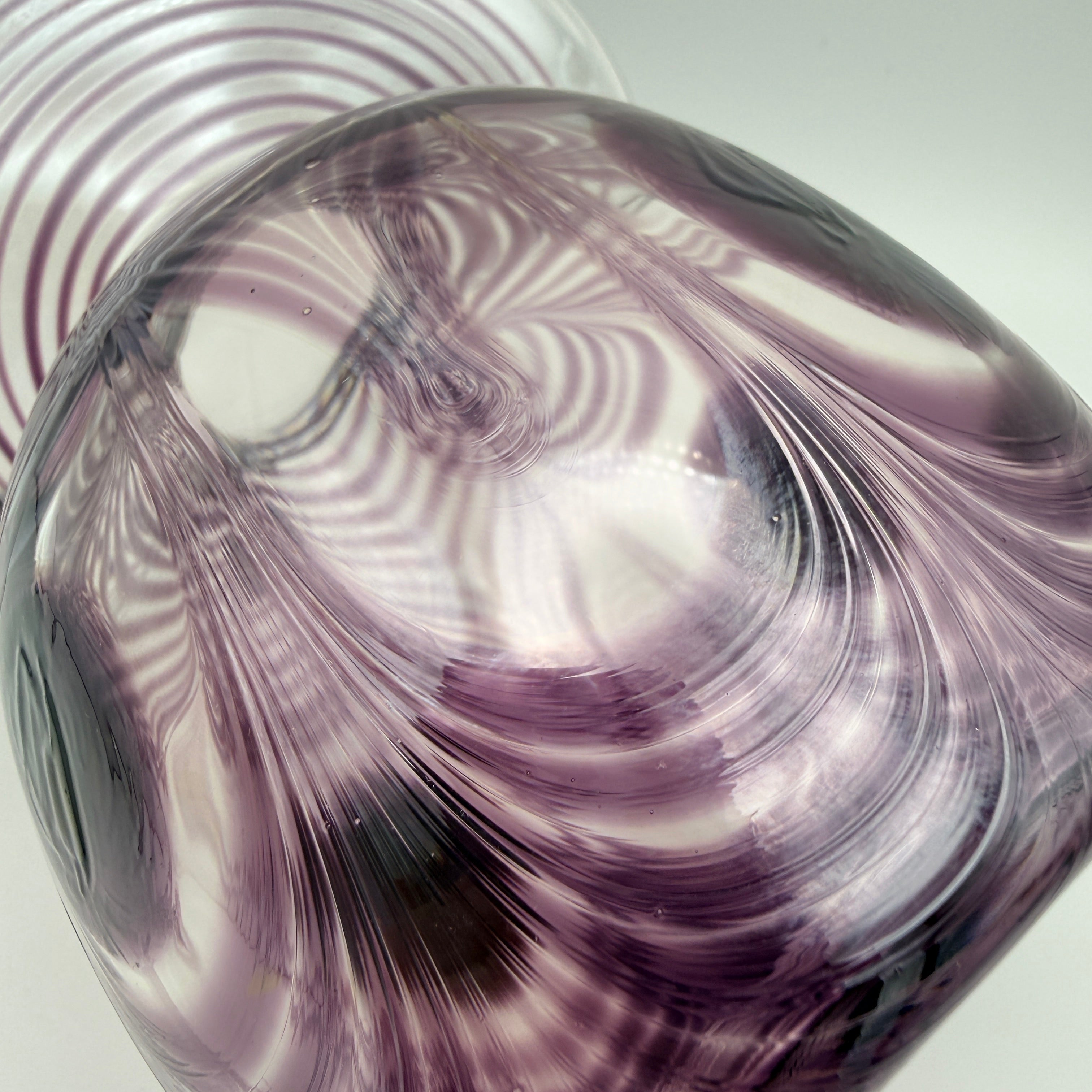 Eisch Studioglas Pfauenauge-Vase signiert 1987 Glashütte Eisch