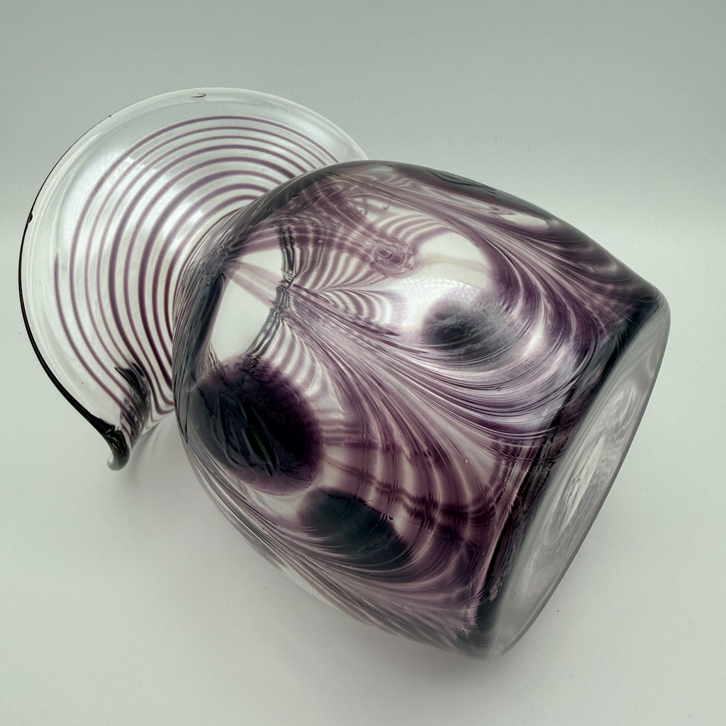Eisch Studioglas Pfauenauge-Vase signiert 1987 Glashütte Eisch
