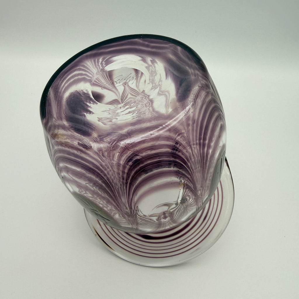 Eisch Studioglas Pfauenauge-Vase signiert 1987 Glashütte Eisch