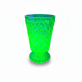 Jefferson Glass Uranglas-Fußbecher Diamond and Peg um 1910 Showroom Ansbach