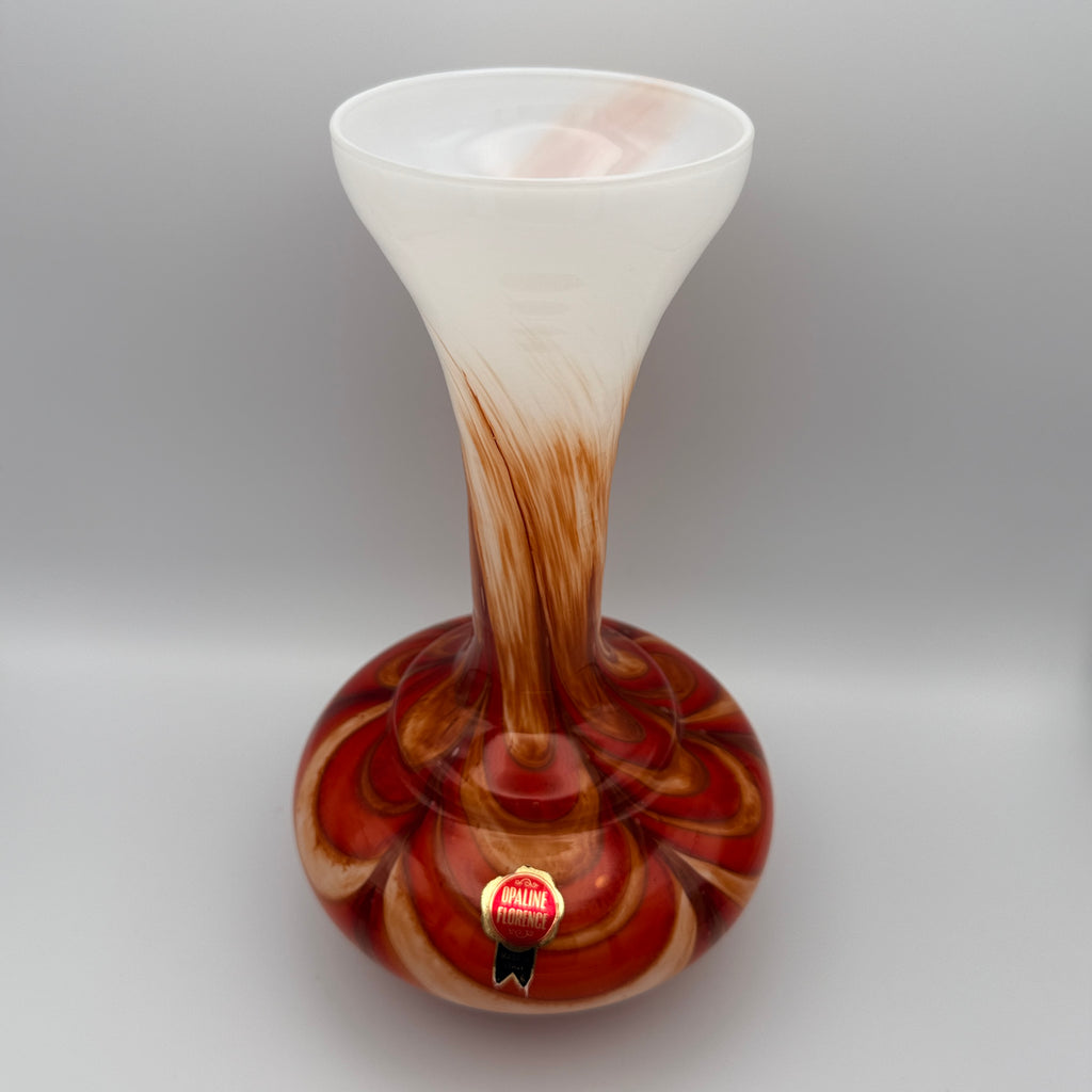 V.B. Opaline Florence Kunstglasvase, Italien, 1960er–1970er Jahre Vetreria Barbieri