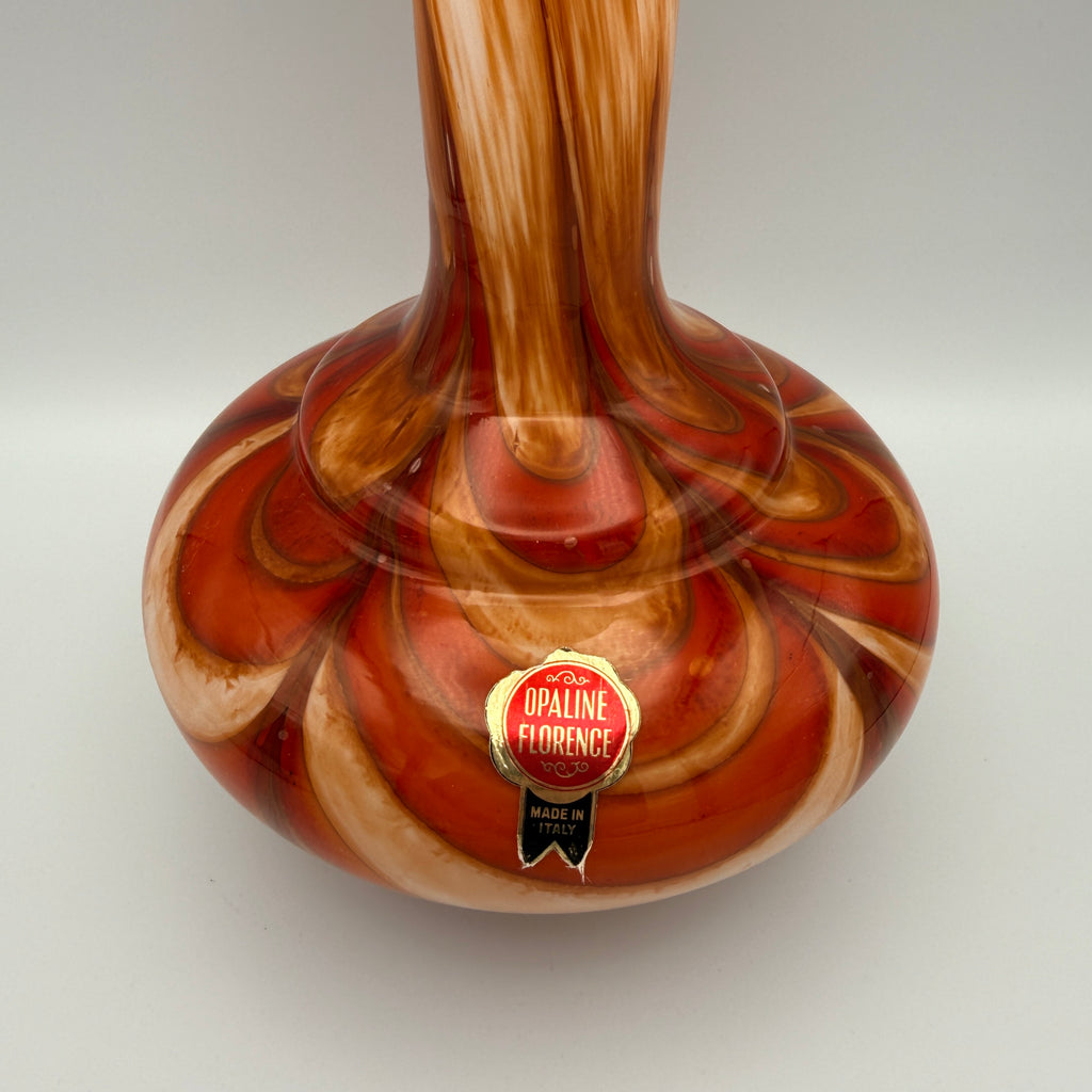 V.B. Opaline Florence Kunstglasvase, Italien, 1960er–1970er Jahre Vetreria Barbieri