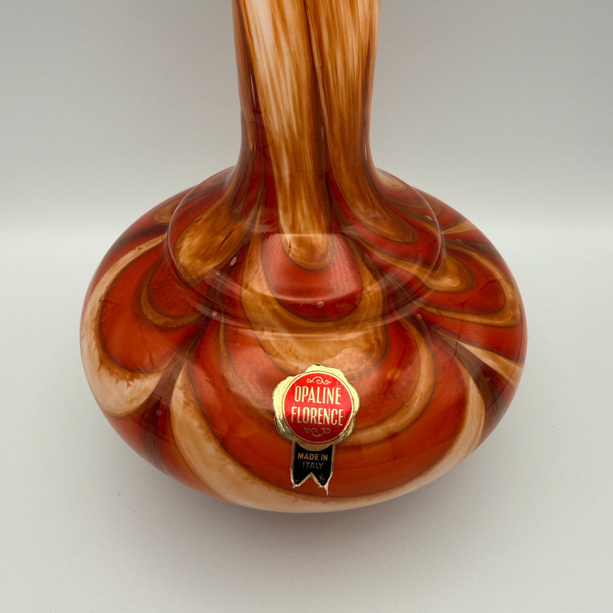 V.B. Opaline Florence Kunstglasvase, Italien, 1960er–1970er Jahre Vetreria Barbieri