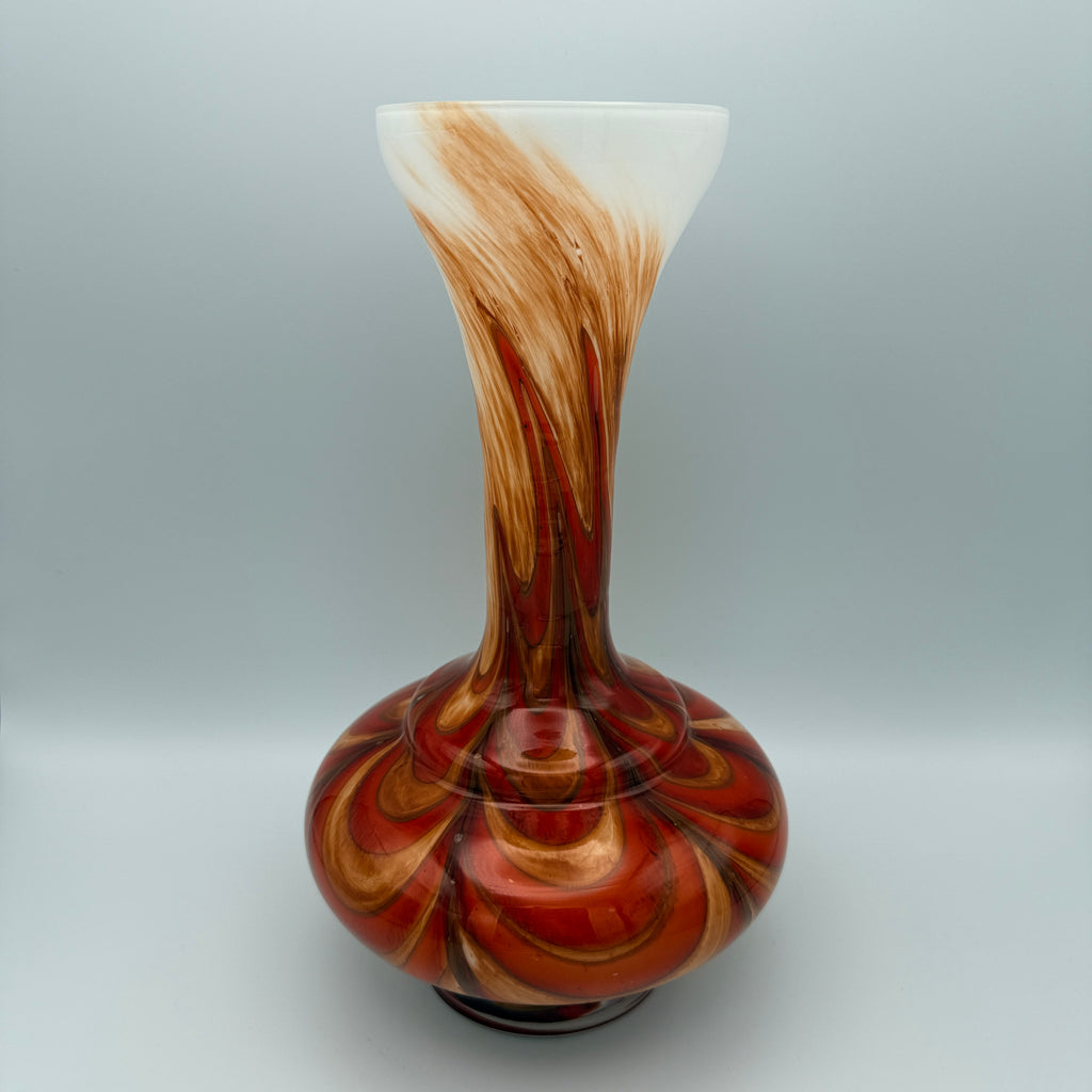 V.B. Opaline Florence Kunstglasvase, Italien, 1960er–1970er Jahre Vetreria Barbieri