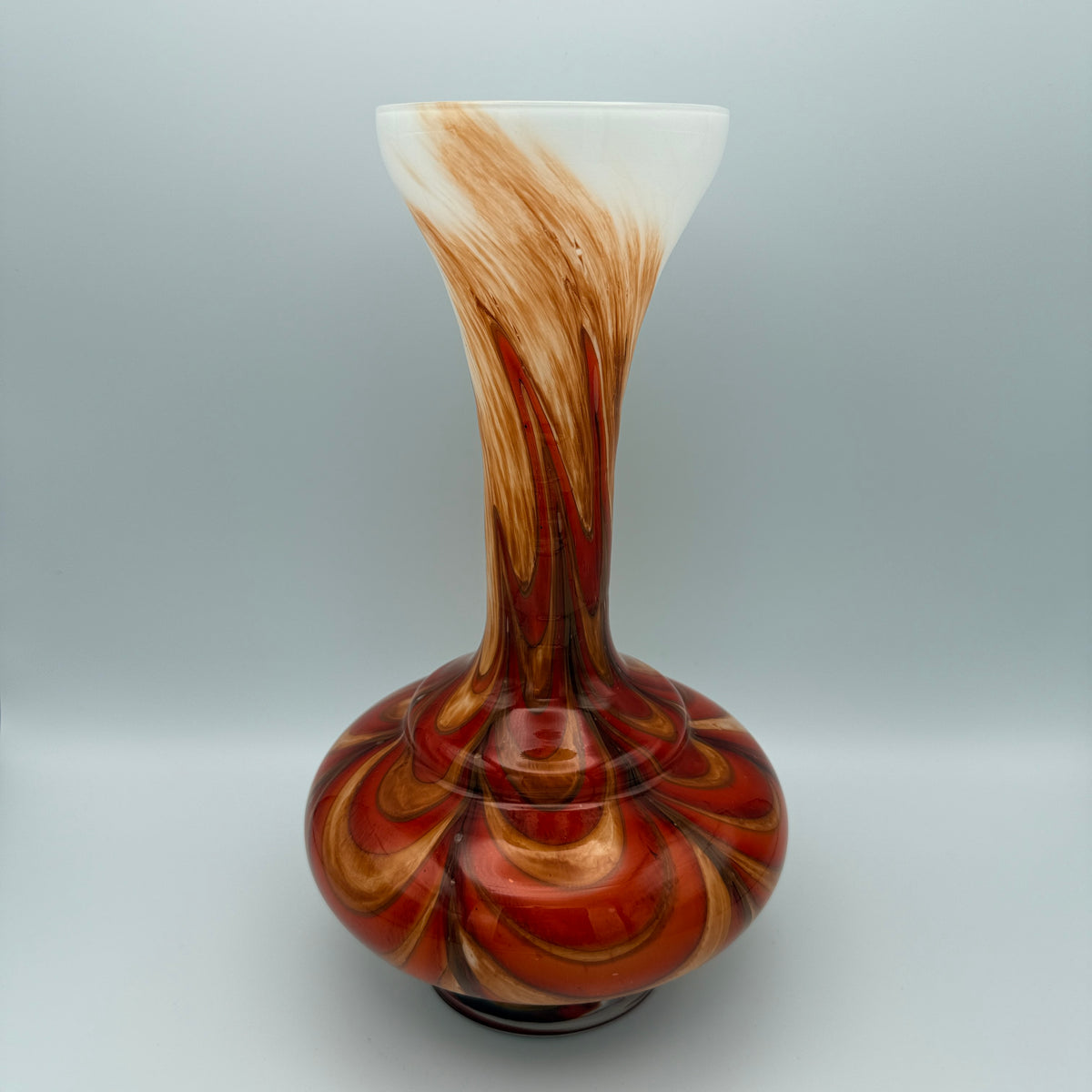 V.B. Opaline Florence Kunstglasvase, Italien, 1960er–1970er Jahre Vetreria Barbieri