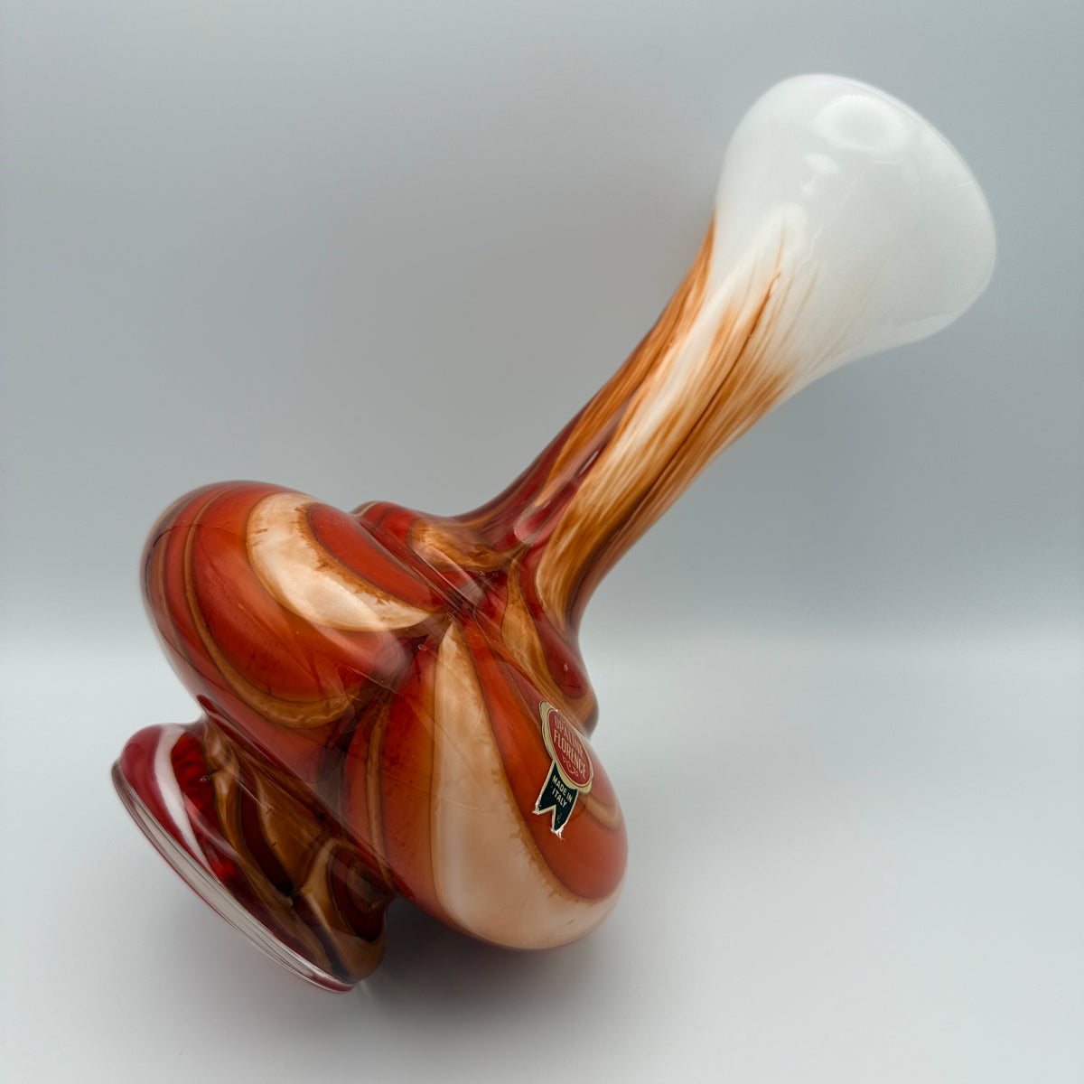 V.B. Opaline Florence Kunstglasvase, Italien, 1960er–1970er Jahre Vetreria Barbieri