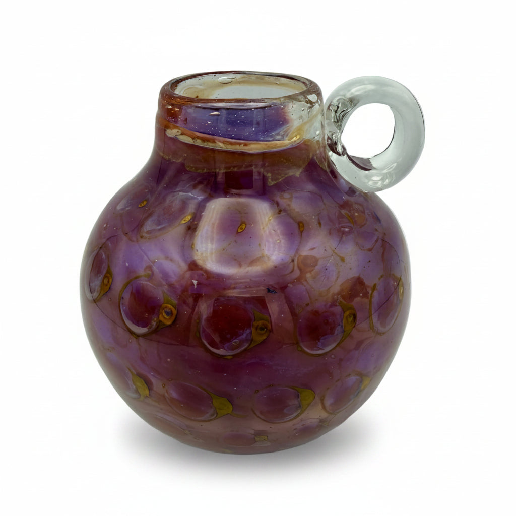 Eisch Pfauenauge Henkelvase I Irisierendes Studioglas I 1970er–1980er Glashütte Eisch