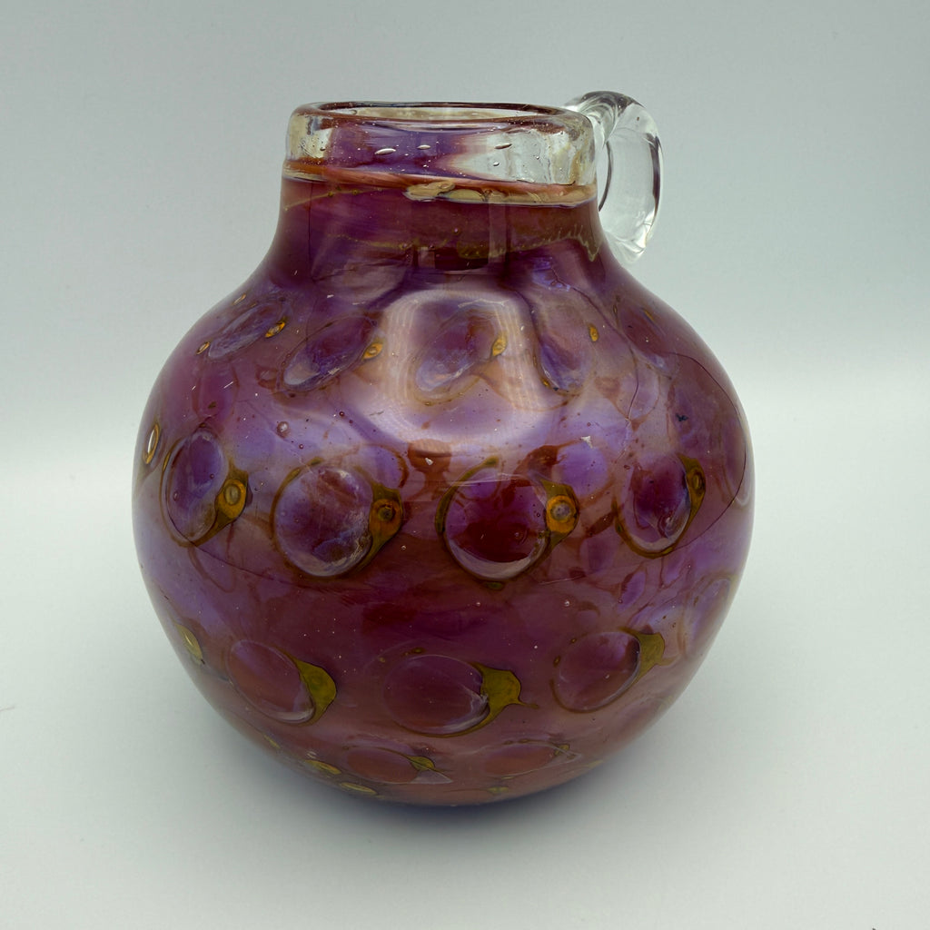 Eisch Pfauenauge Henkelvase I Irisierendes Studioglas I 1970er–1980er Glashütte Eisch