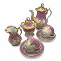 KPM Krister Kaffee- & Teeservice für 2 – Rosa & Gold – um 1870–1890 KPM Krister