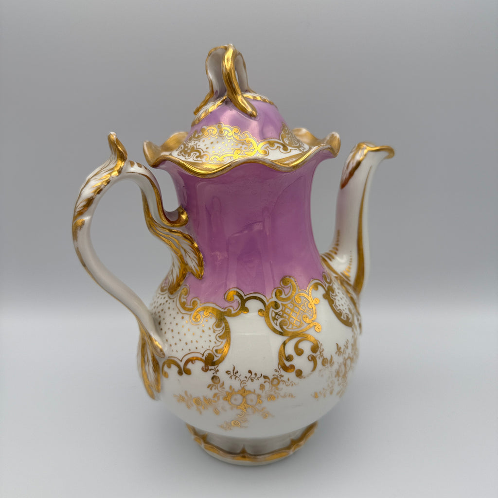 KPM Krister Kaffee- & Teeservice für 2 – Rosa & Gold – um 1870–1890 KPM Krister