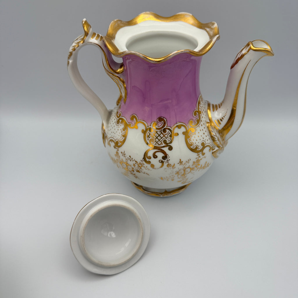 KPM Krister Kaffee- & Teeservice für 2 – Rosa & Gold – um 1870–1890 KPM Krister