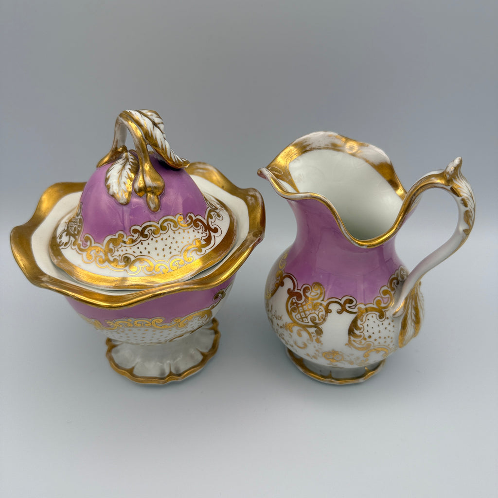 KPM Krister Kaffee- & Teeservice für 2 – Rosa & Gold – um 1870–1890 KPM Krister