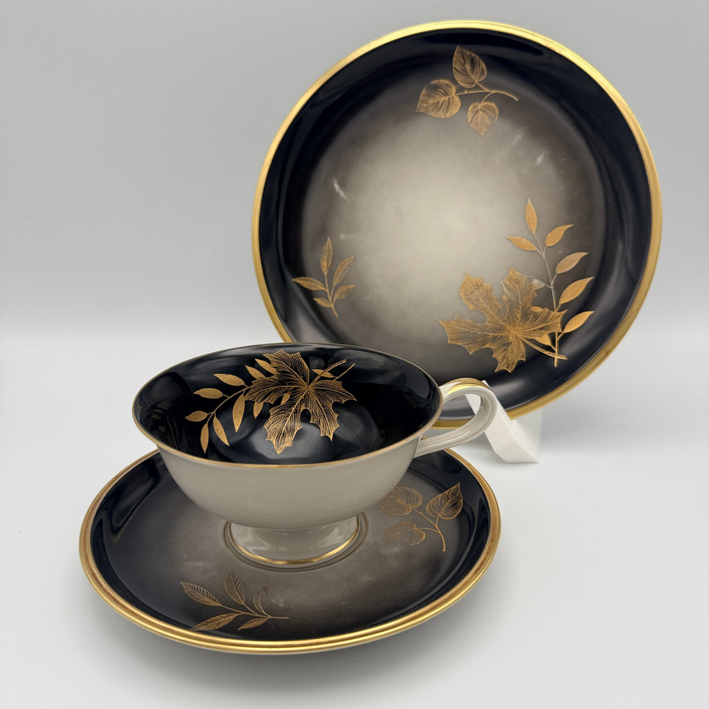 C. T. Hutschenreuther Arzberg Sammelgedeck 1528 – Schwarz-Gold – 1940er Jahre C. T. Hutschenreuther