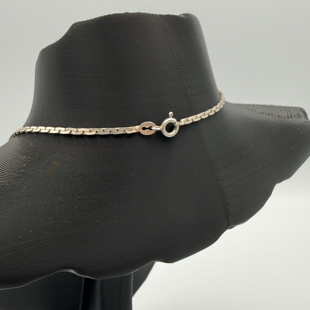 Vintage 925 Silber Kette mit Karneol-Anhänger 1970er–1980er Showroom Ansbach