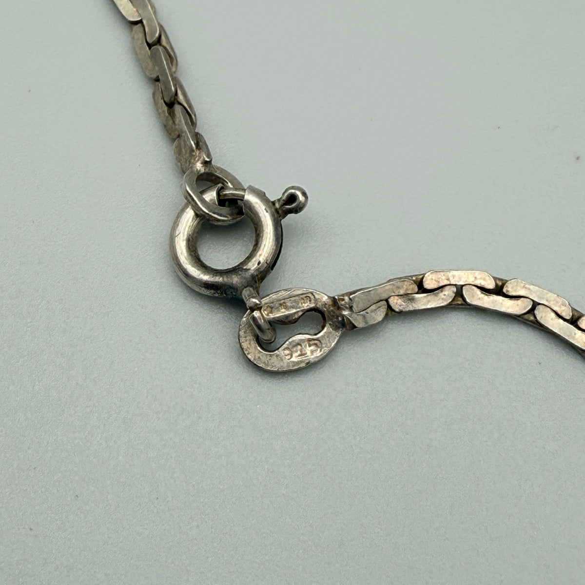 Vintage 925 Silber Kette mit Karneol-Anhänger 1970er–1980er Showroom Ansbach