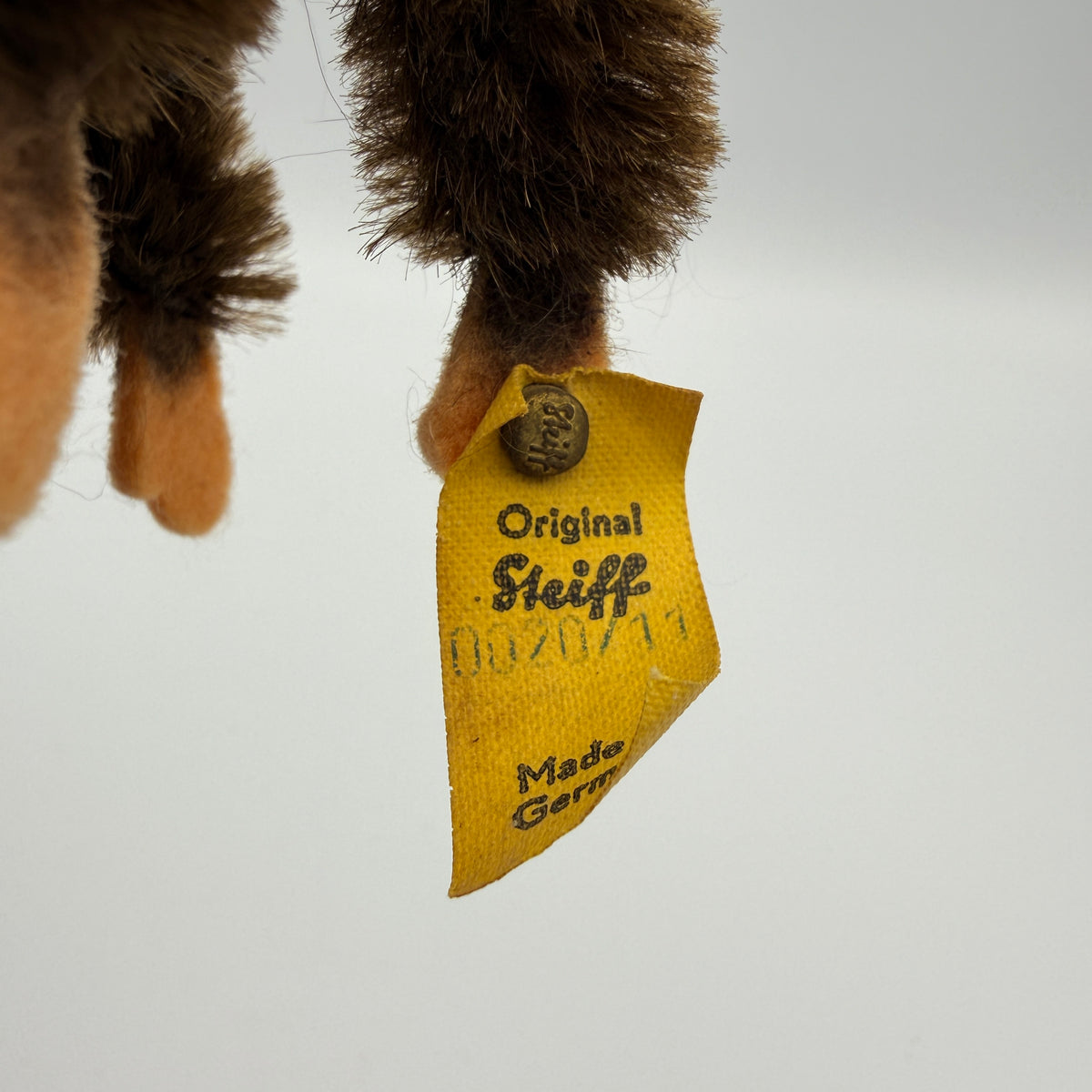 5 Steiff Tiere Bambi Xorry Jocko Bazi Goldy Knopf Fahne 1950er–70er Steiff