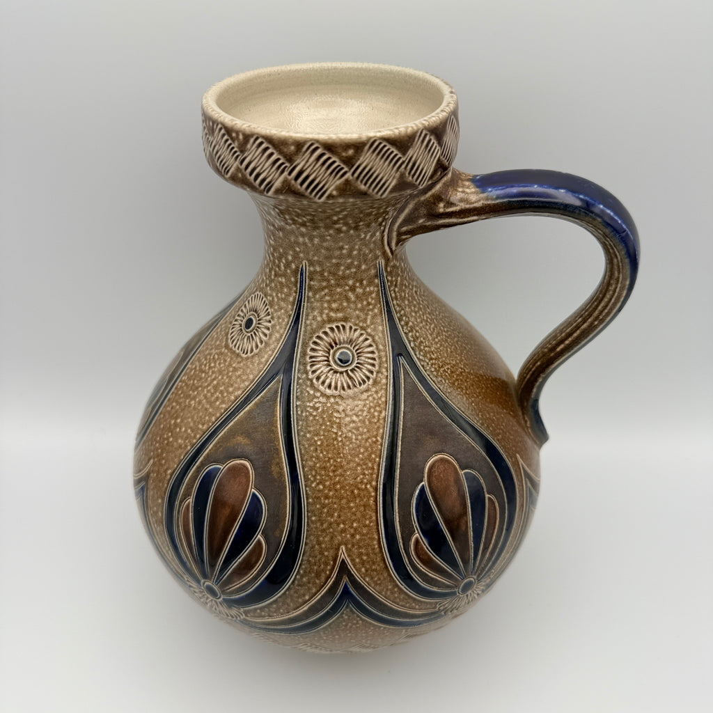Goebel Merkelbach Krug Salzglasur Handarbeit Blumendekor 1984 Goebel