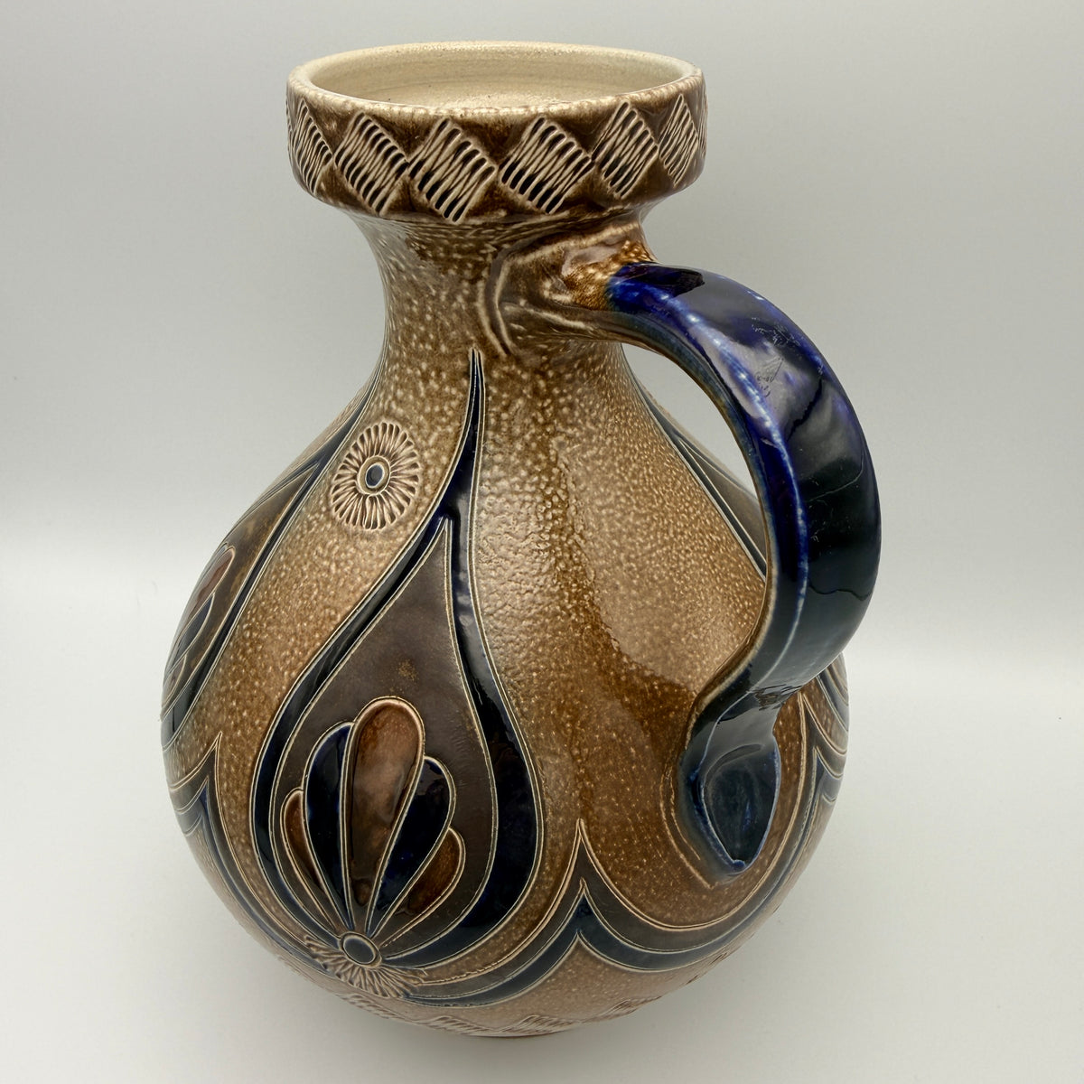Goebel Merkelbach Krug Salzglasur Handarbeit Blumendekor 1984 Goebel