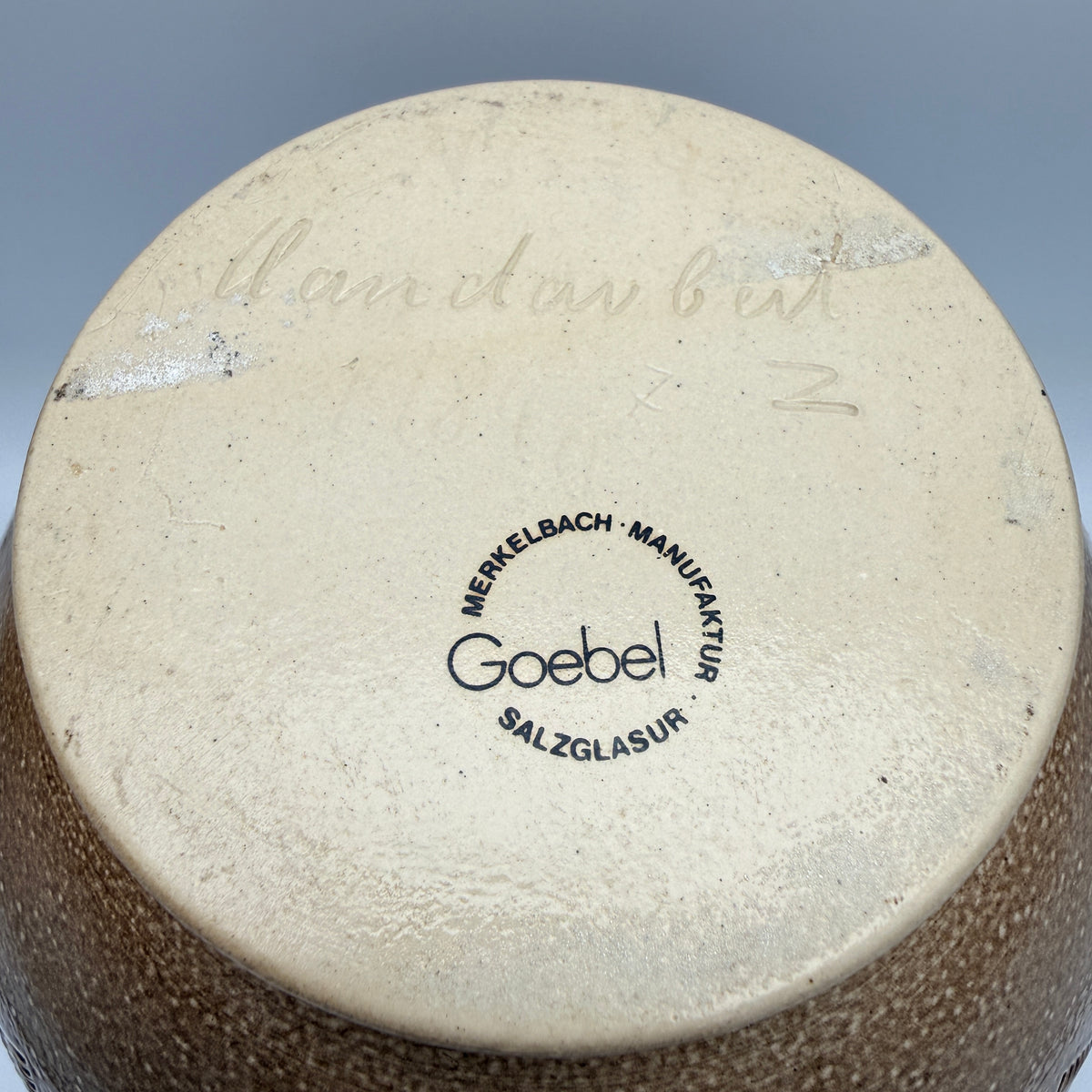 Goebel Merkelbach Krug Salzglasur Handarbeit Blumendekor 1984 Goebel