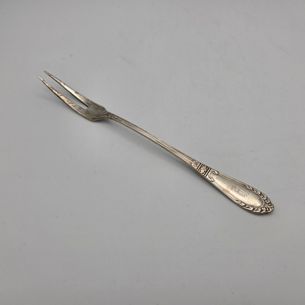 Antike Silbergabel Aufschnittgabel Fleischgabel Vorlegegabel Silber 800er - 33,68g 19cm Showroom Ansbach