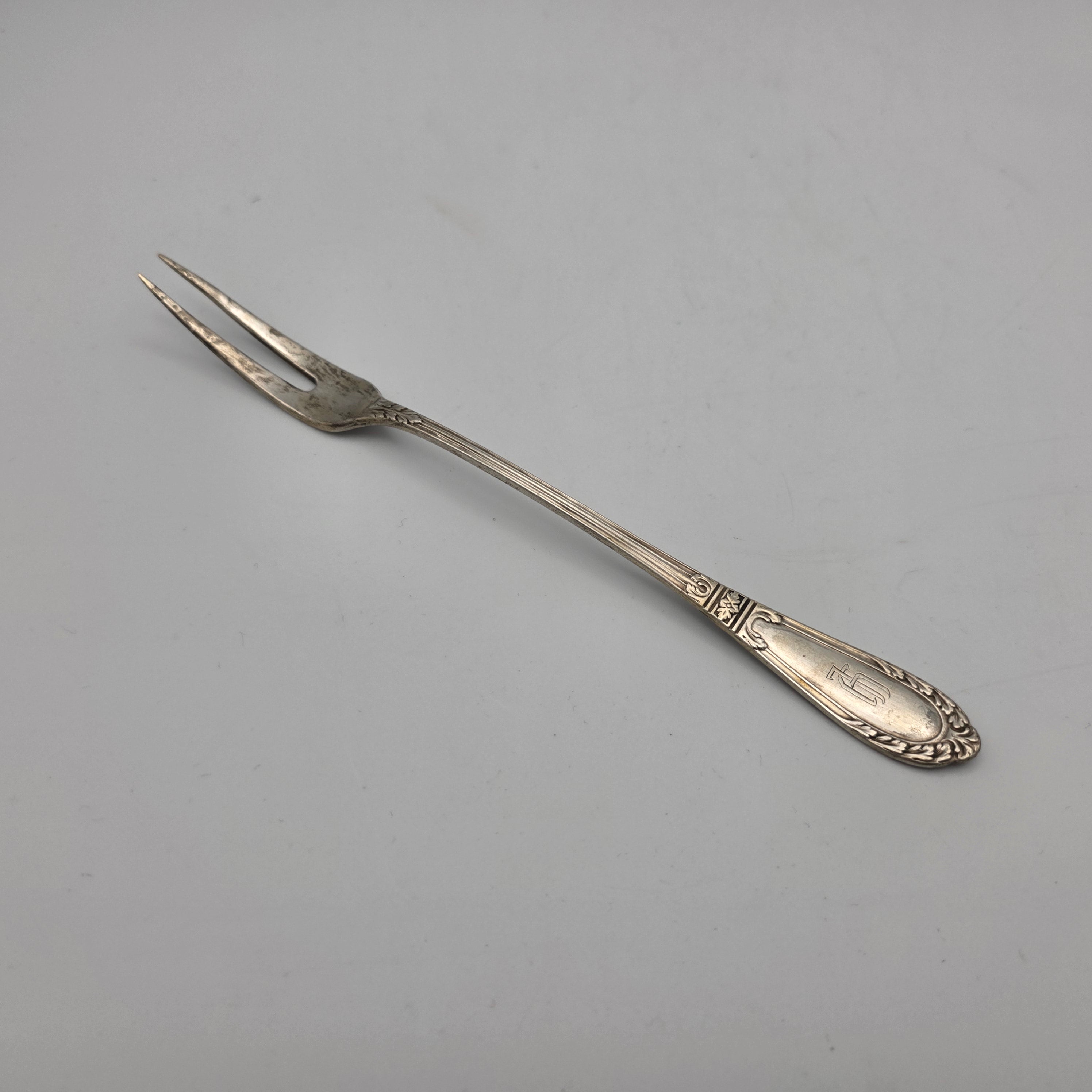 Antike Silbergabel Aufschnittgabel Fleischgabel Vorlegegabel Silber 800er - 33,68g 19cm Showroom Ansbach