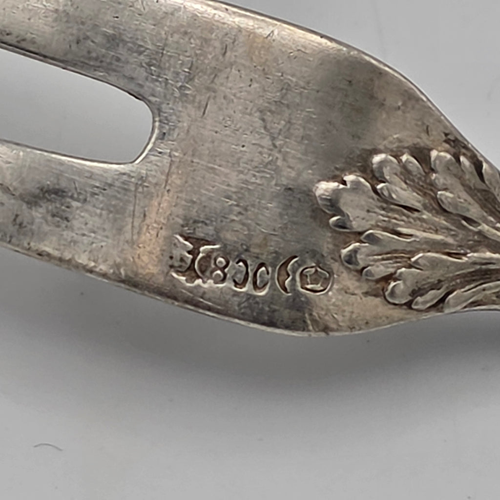 Antike Silbergabel Aufschnittgabel Fleischgabel Vorlegegabel Silber 800er - 33,68g 19cm Showroom Ansbach