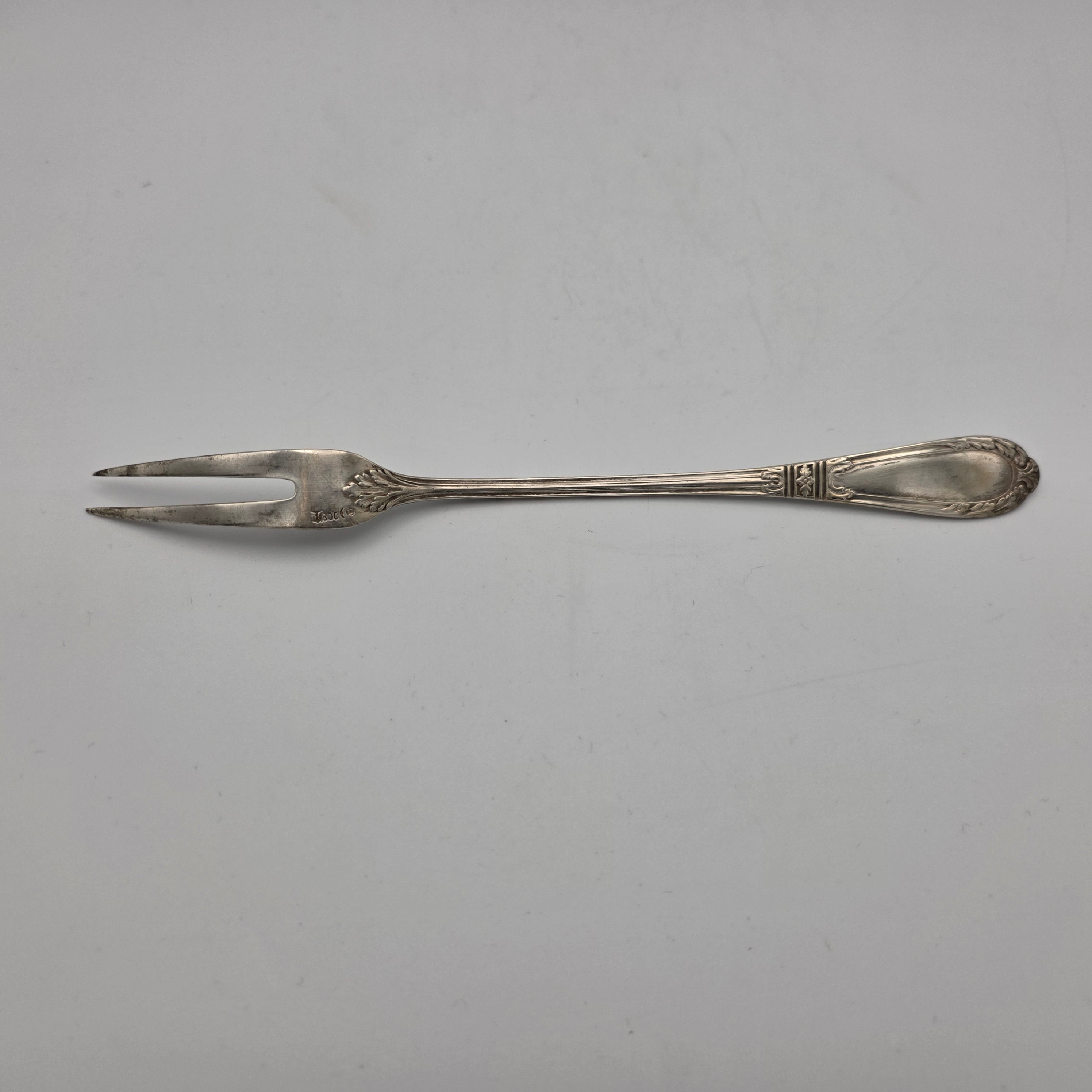 Antike Silbergabel Aufschnittgabel Fleischgabel Vorlegegabel Silber 800er - 33,68g 19cm Showroom Ansbach