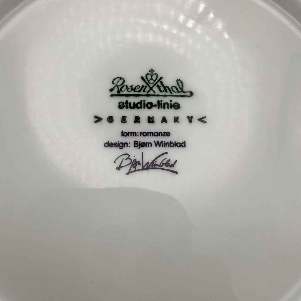 Showroom Ansbach Porzellanteller Unterseite mit Rosenthal Studio-Linie Stempel und Bjørn Wiinblad Signatur